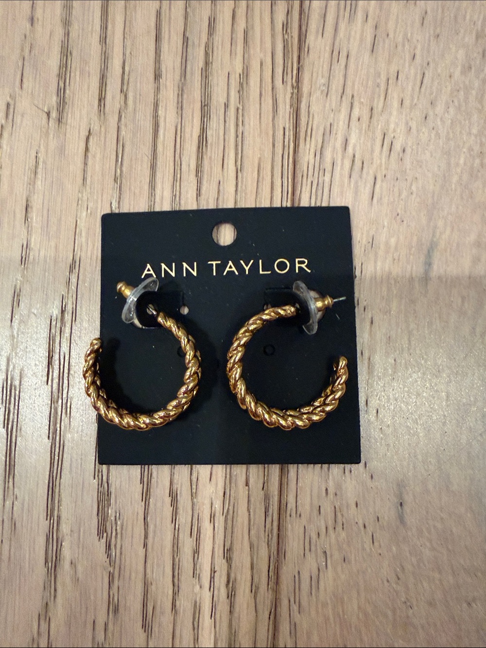 Ann Taylor Twisted Rope Hoop Earrings in Gold
